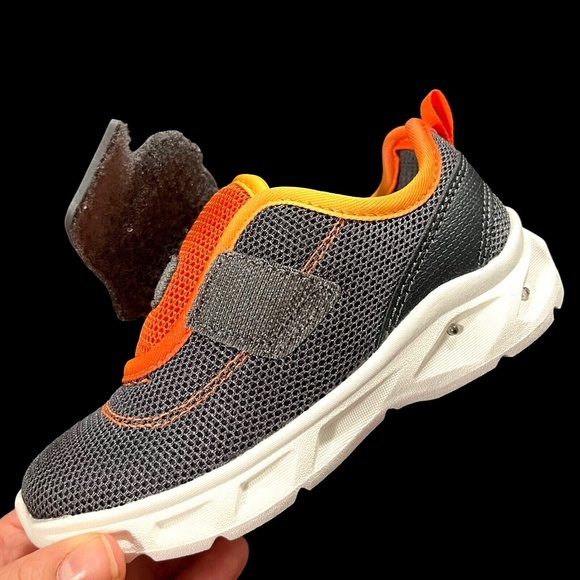 Carters Toddler Boys Dinosaur T-Rex Sneakers Size 7,12 Gray Lighted Slip on Shoe - Picture 7 of 14